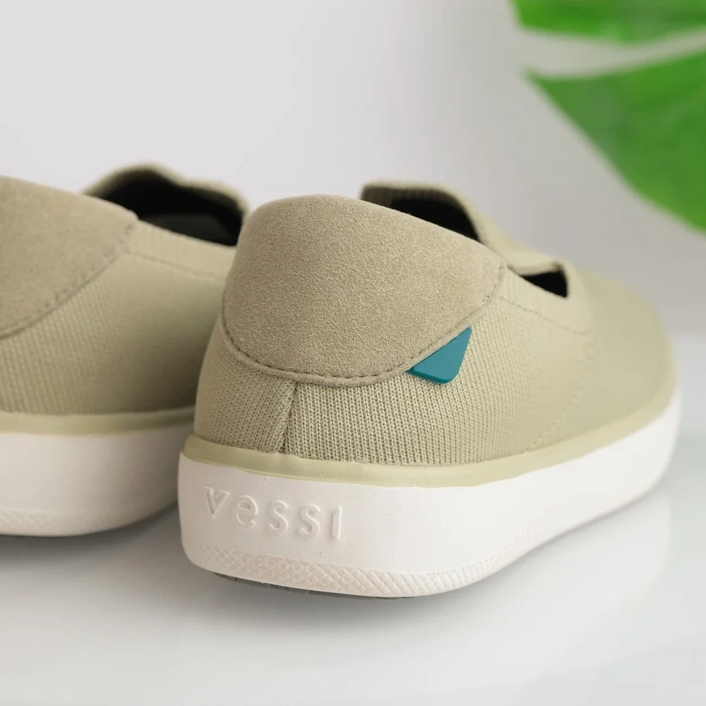 Vessi Womens Boardwalk Slip-On Sneakers Size 7 Waterproof Sage Green Flat Shoes